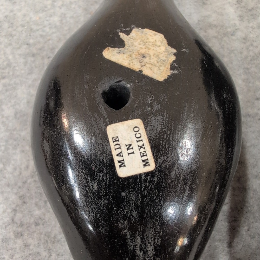Vintage Mexican Barro Negro Black Clay Etched Bird Figurines Set of 3 Mexico - Picture 9 of 9